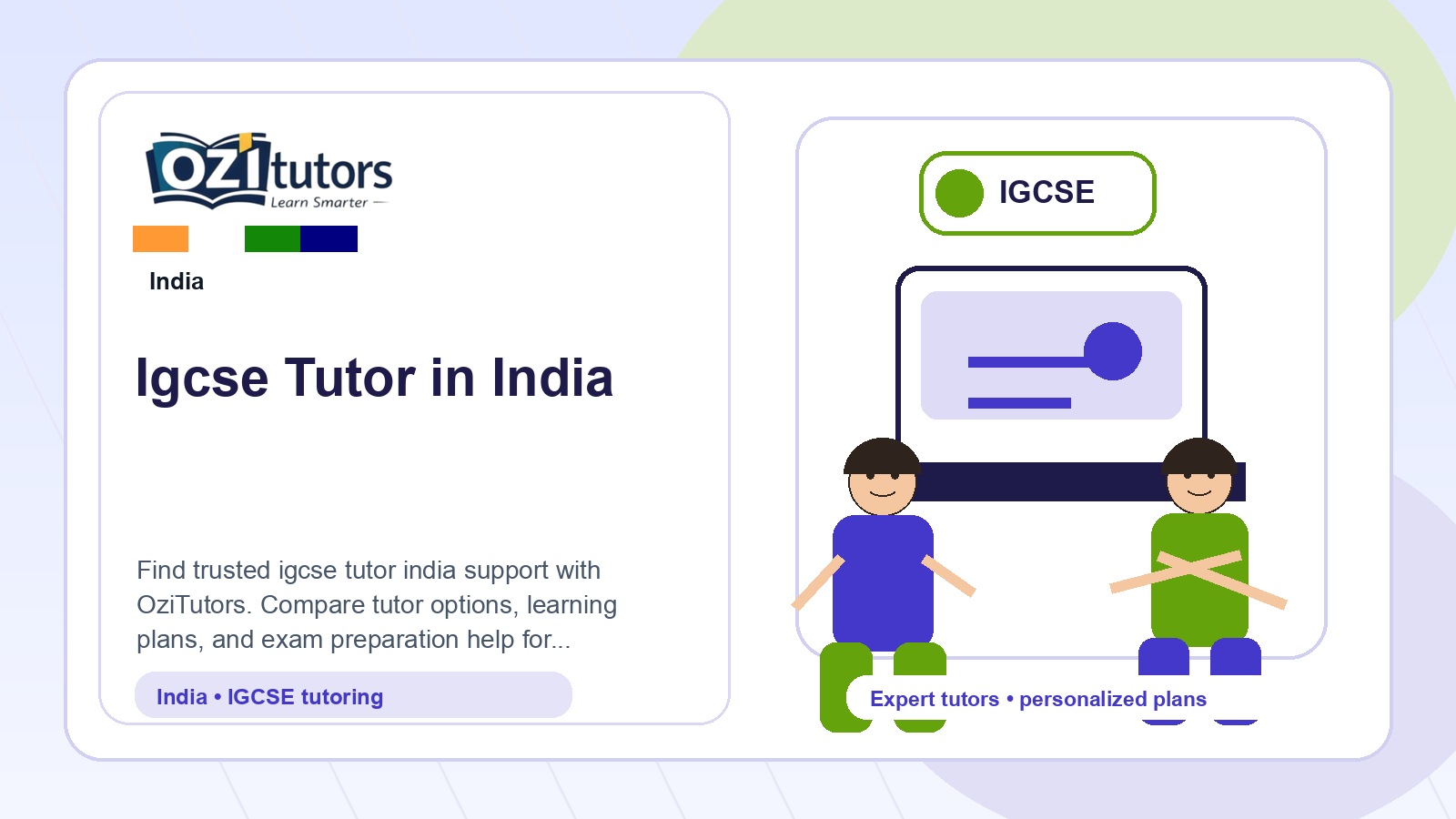 How to Choose the Best Igcse Tutor India in India - OziTutors blog image