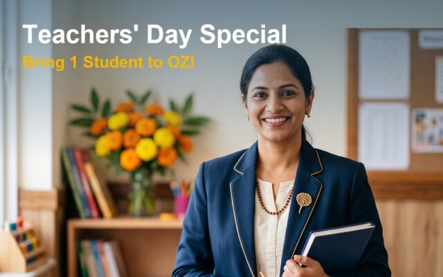 Indian teacher celebrating Teachers Day 2026 with OZI Tutors teach online offer for private tutors